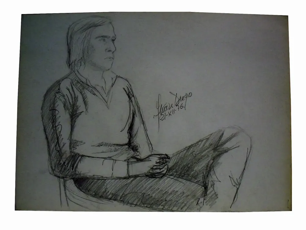 Artwork titled "Cesar" made with pencil in the year 1976 by Juan Diego Miguel