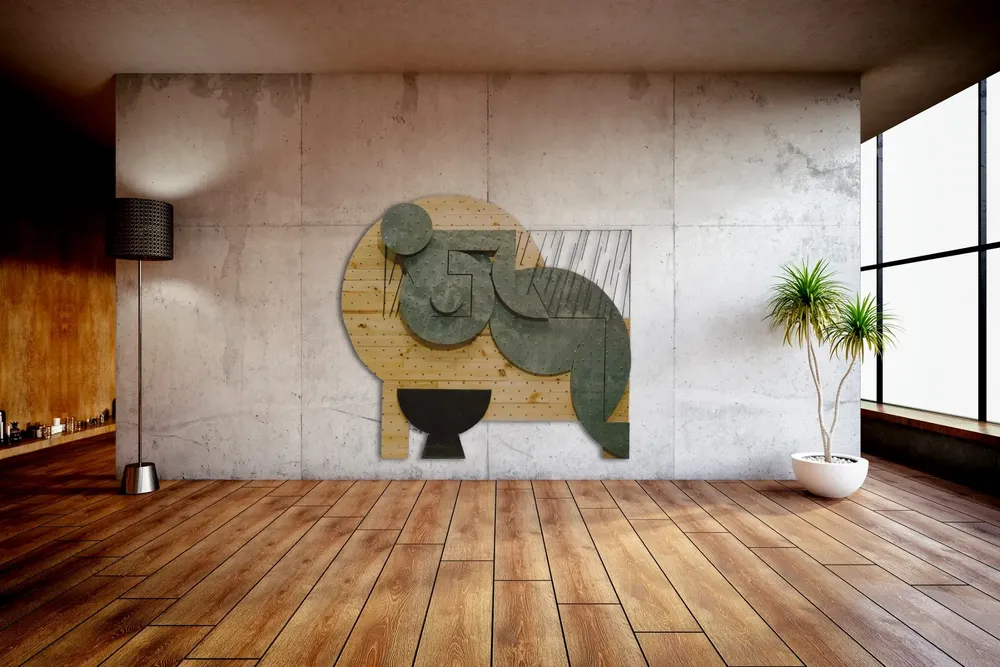 Artwork titled "Mirando llover" made with mixed in the year 2000 by Juan Diego Miguel