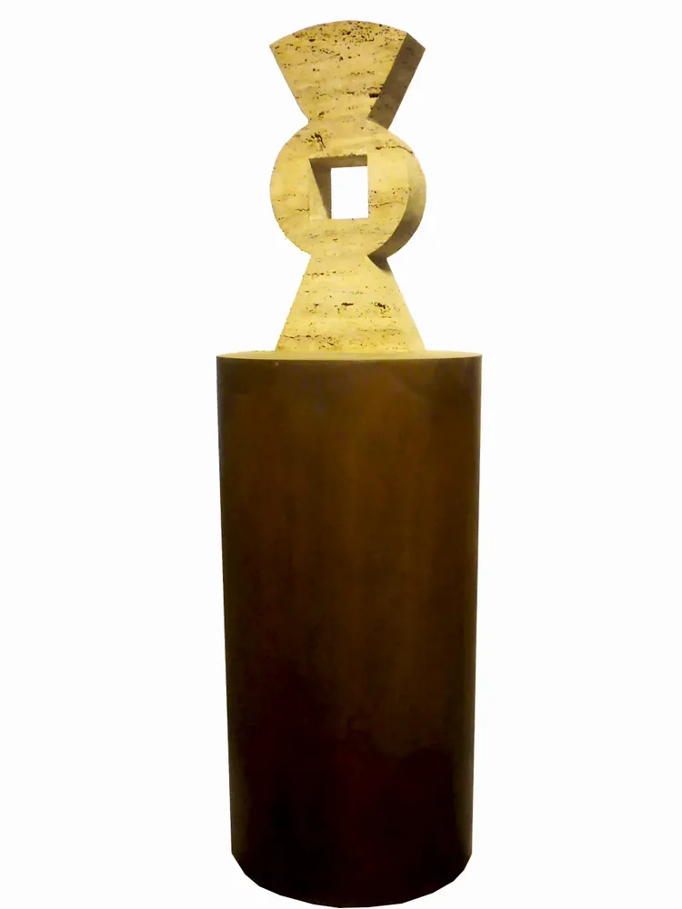 Artwork titled "ST" made with marble, corten steel in the year 2000 by Juan Diego Miguel