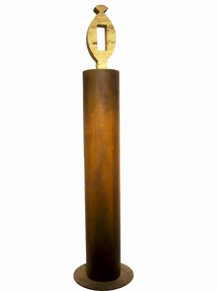 Artwork titled "ST" made with marble, corten steel in the year 2000 by Juan Diego Miguel