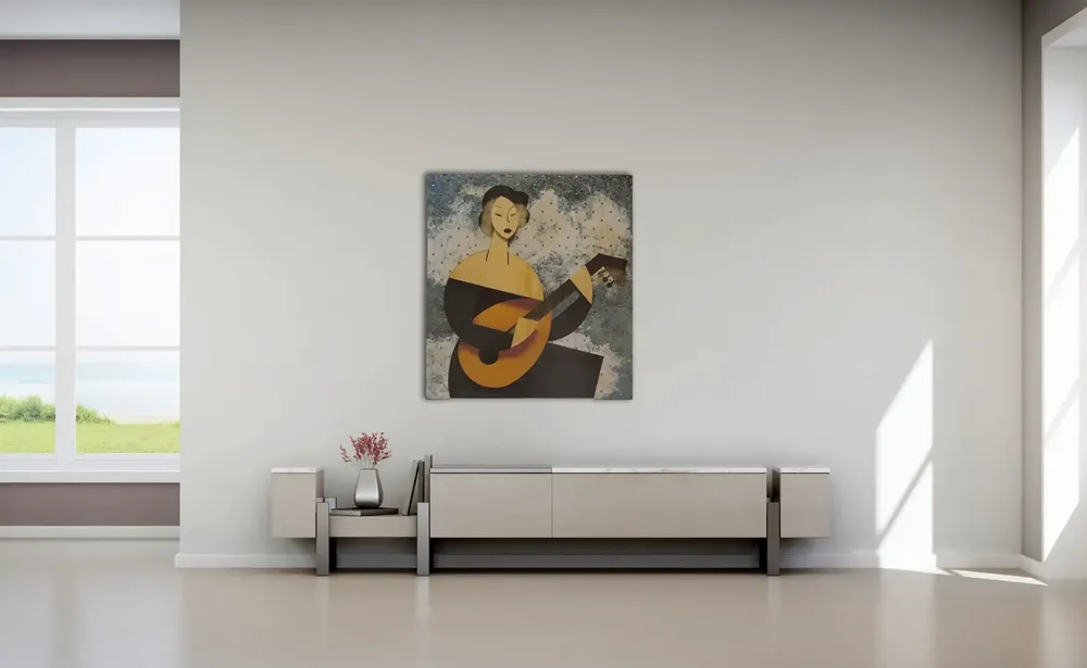 Artwork titled "Ines musica" made with mixed in the year 2000 by Juan Diego Miguel