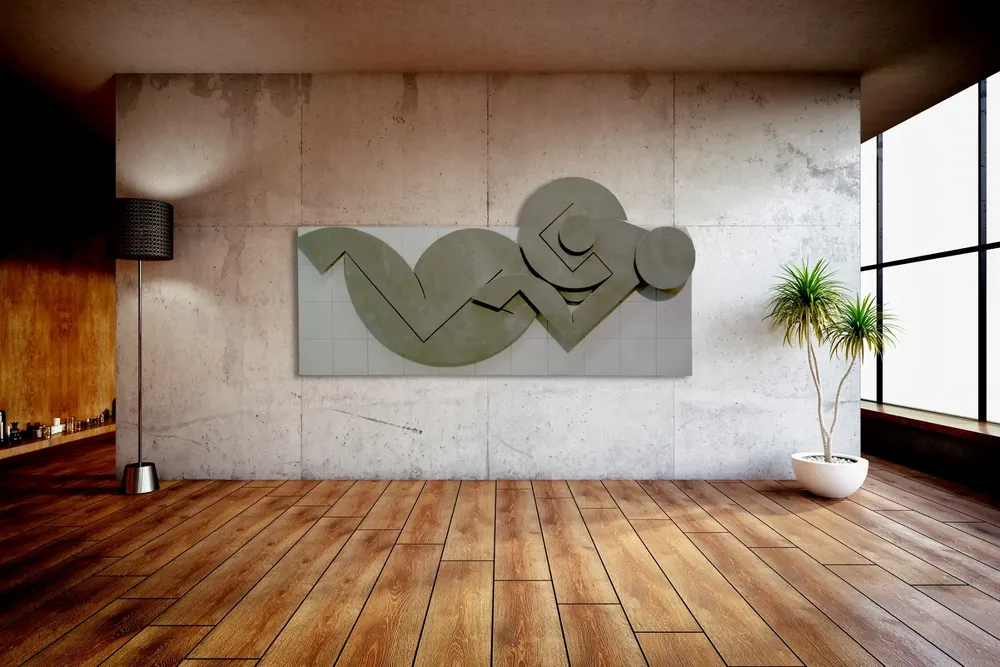 Artwork titled "Irene sobre blanco" made with cement, earthenware in the year 2000 by Juan Diego Miguel