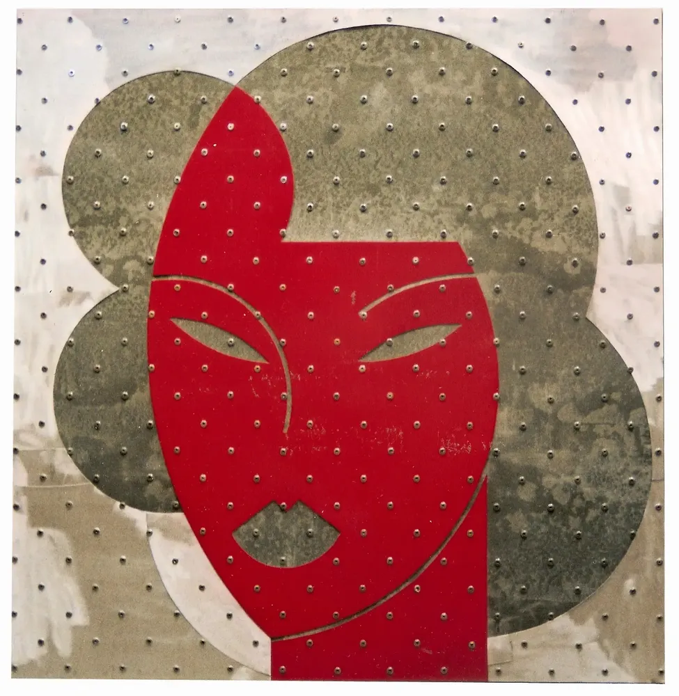 Artwork titled "Irene Warhol-9" made with aluminum, iron, cement, laminate in the year 2000 by Juan Diego Miguel