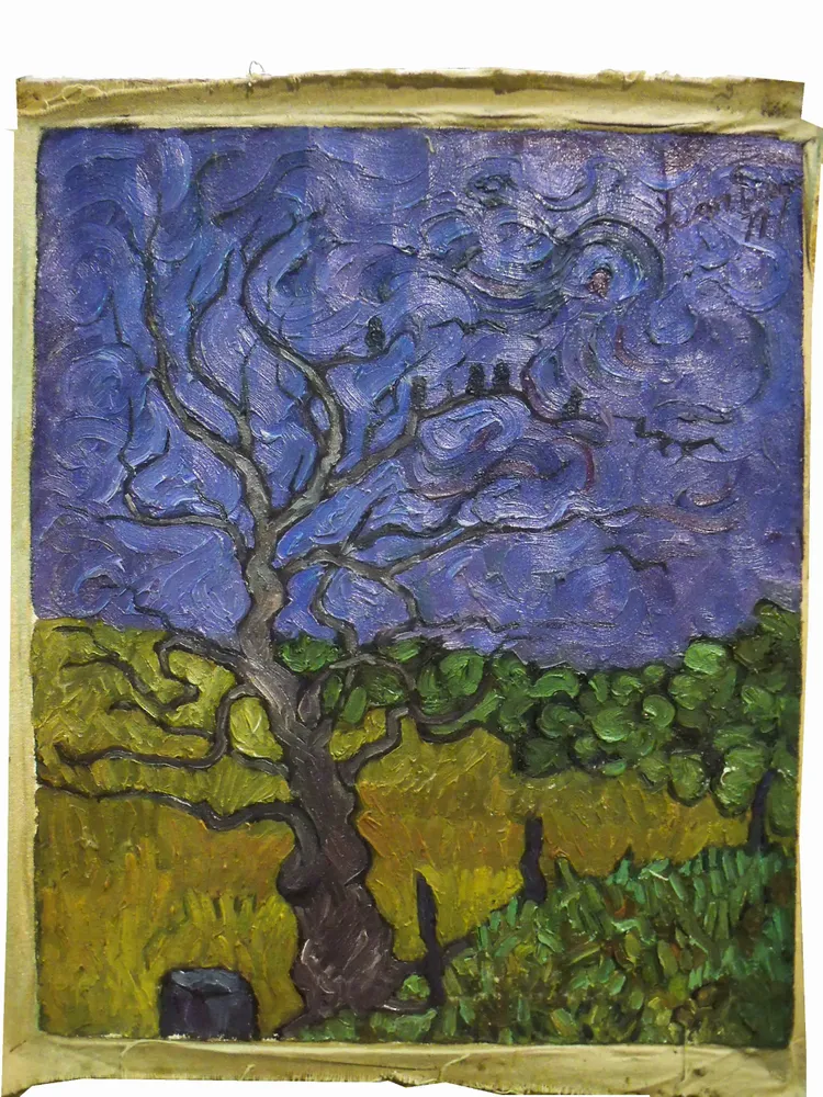 Artwork titled "Paisaje-3" made with oil painting, canvas in the year 1979 by Juan Diego Miguel
