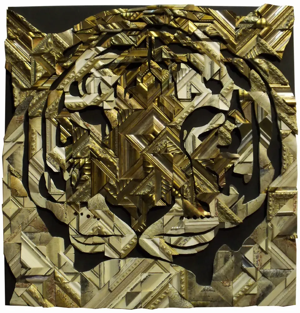 Artwork titled "Tigre" made with frames, mdf in the year 2010 by Juan Diego Miguel
