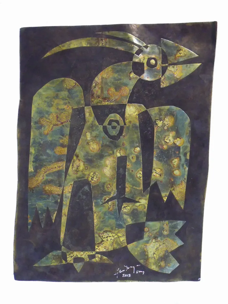 Artwork titled "Pajaro" made with brass in the year 2003 by Juan Diego Miguel