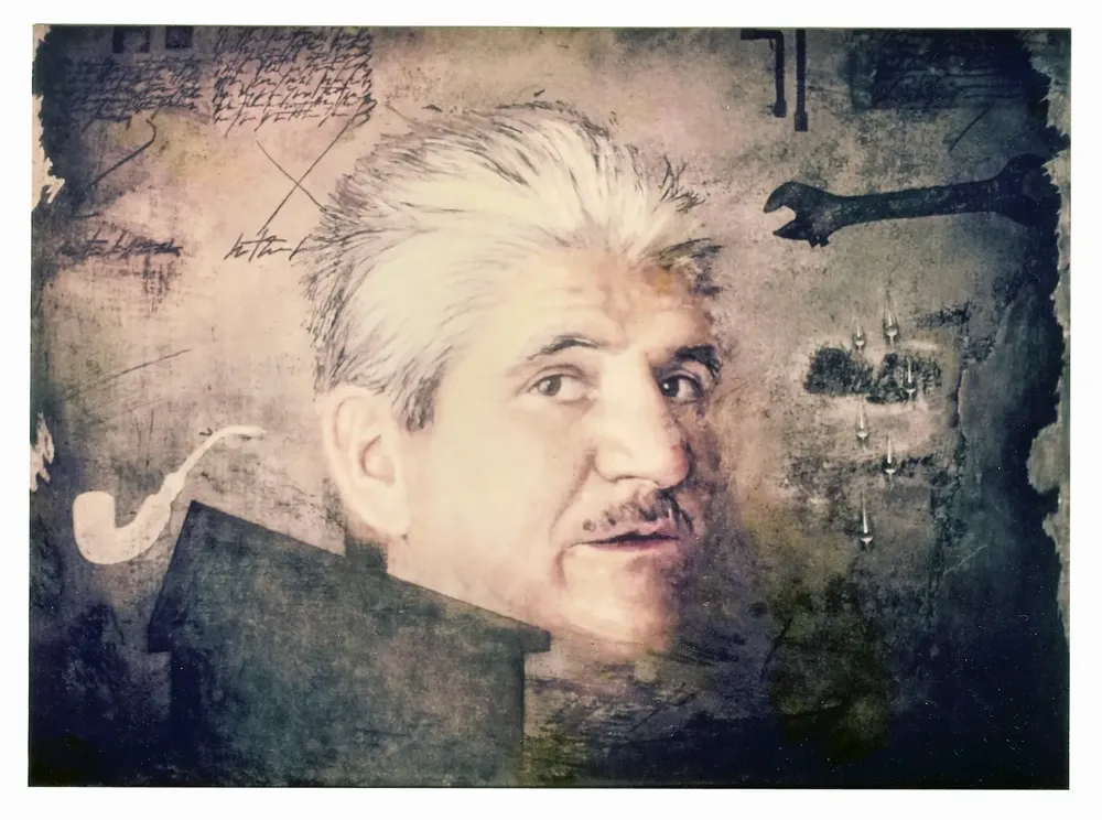 Artwork titled "Mi padre" made with oil painting, plank in the year 1985 by Juan Diego Miguel