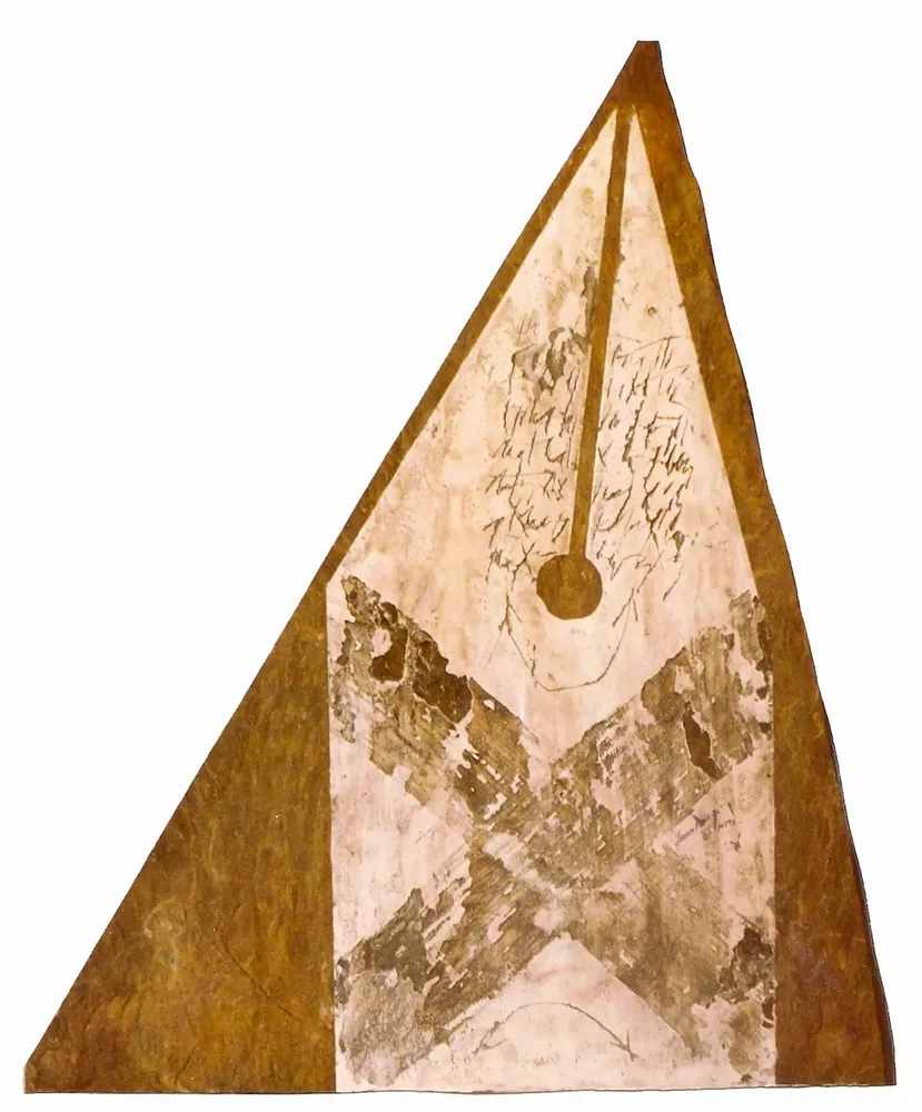 Artwork titled "Punta de pluma" made with oil painting, slate stone in the year 1985 by Juan Diego Miguel