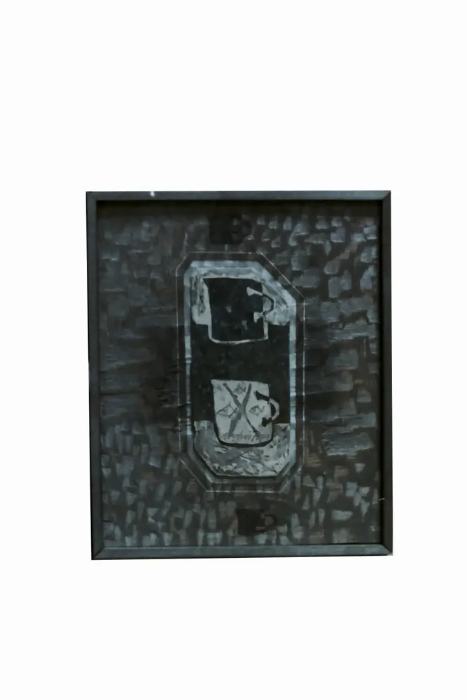 Artwork titled "ST" made with oil painting, slate stone in the year 1986 by Juan Diego Miguel