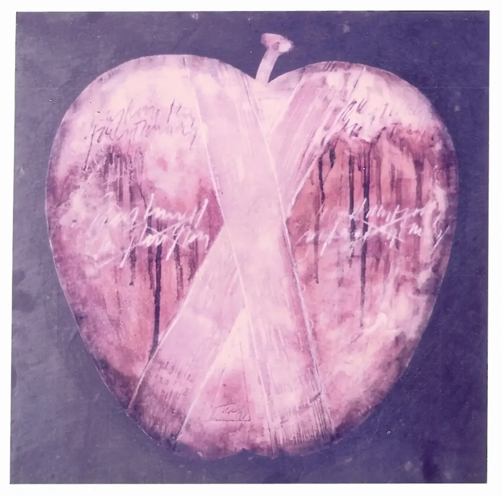 Artwork titled "ST" made with oil painting, slate stone in the year 1985 by Juan Diego Miguel