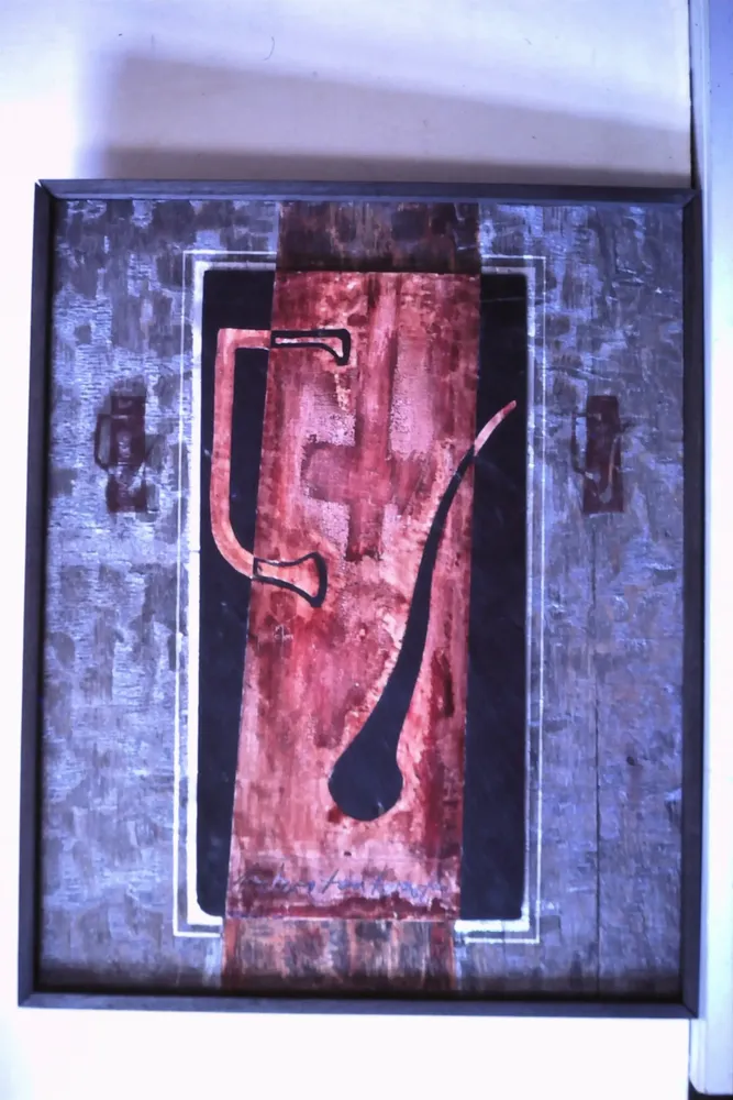 Artwork titled "ST" made with oil painting, slate stone in the year 1985 by Juan Diego Miguel