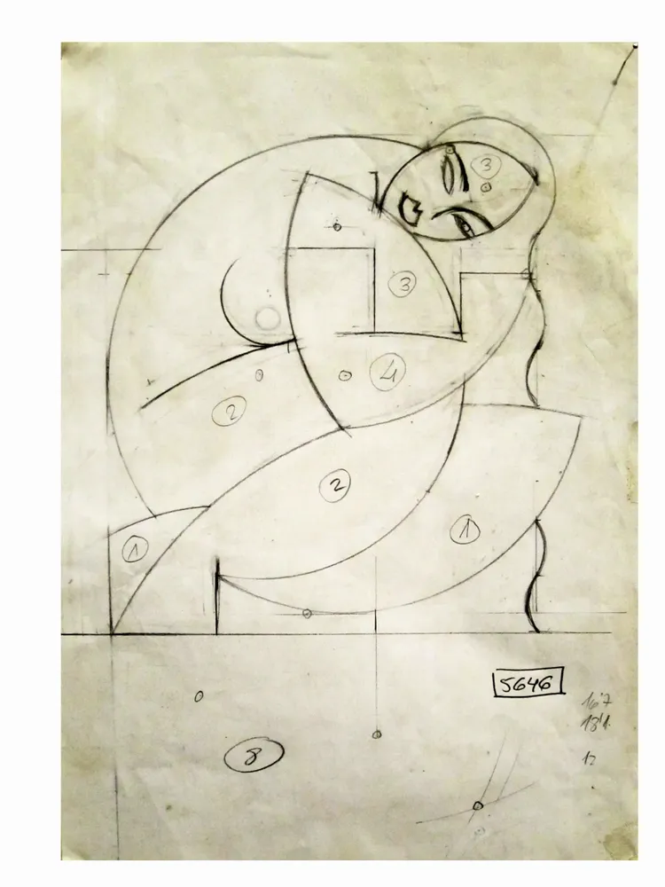 Artwork titled "ST" made with pencil in the year 2002 by Juan Diego Miguel