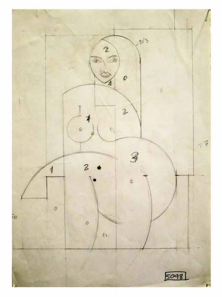 Artwork titled "ST" made with pencil in the year 2002 by Juan Diego Miguel