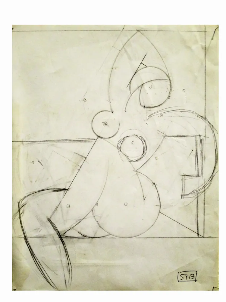 Artwork titled "ST" made with pencil in the year 2002 by Juan Diego Miguel