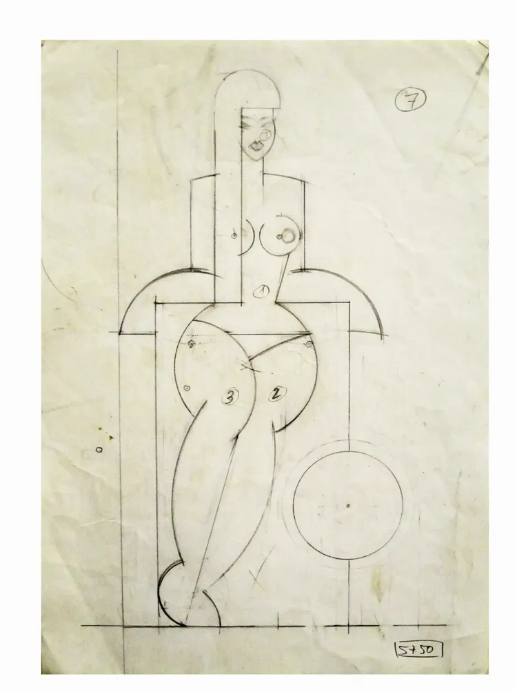 Artwork titled "ST" made with pencil in the year 2002 by Juan Diego Miguel