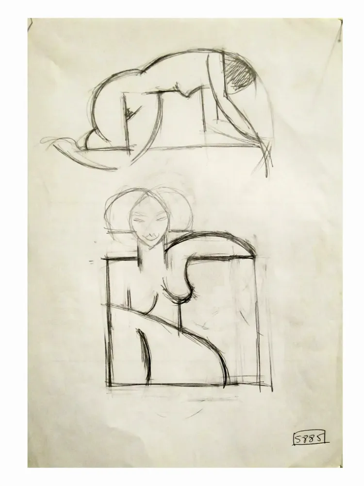 Artwork titled "ST" made with pencil in the year 2002 by Juan Diego Miguel