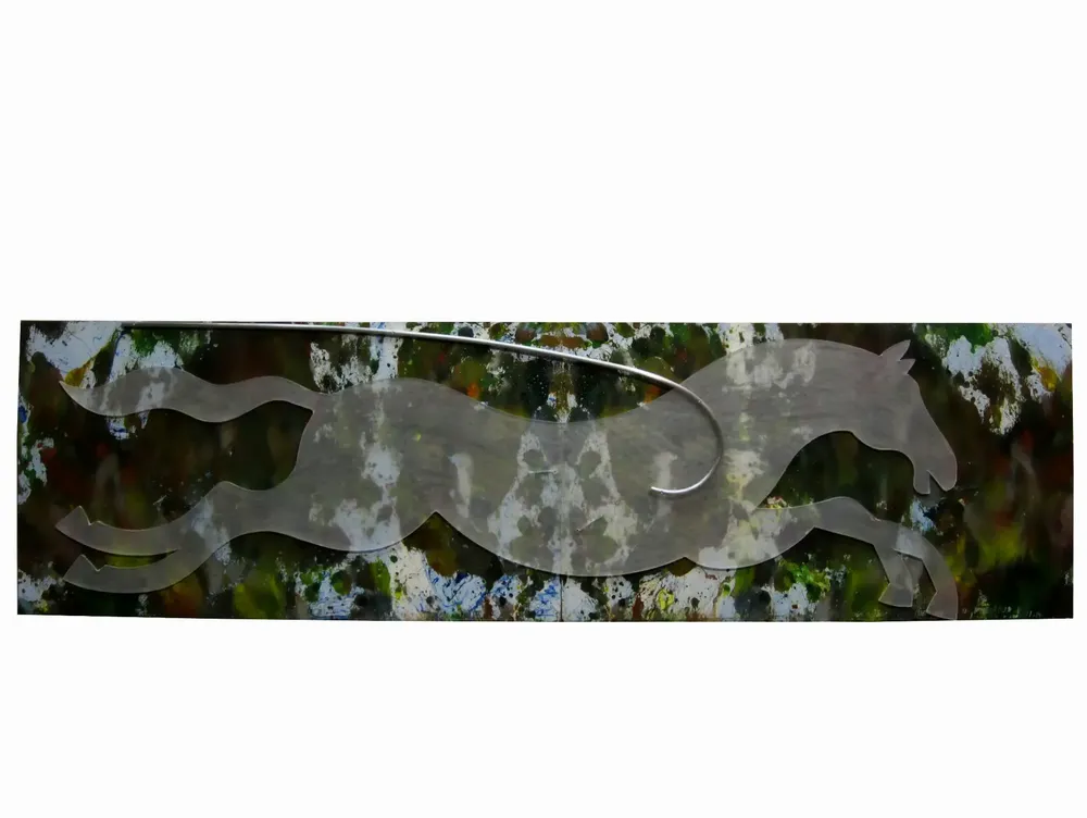 Artwork titled "Pegaso" made with aluminum, methacrylate, synthetic enamelled paint, mdf in the year 2013 by Juan Diego Miguel