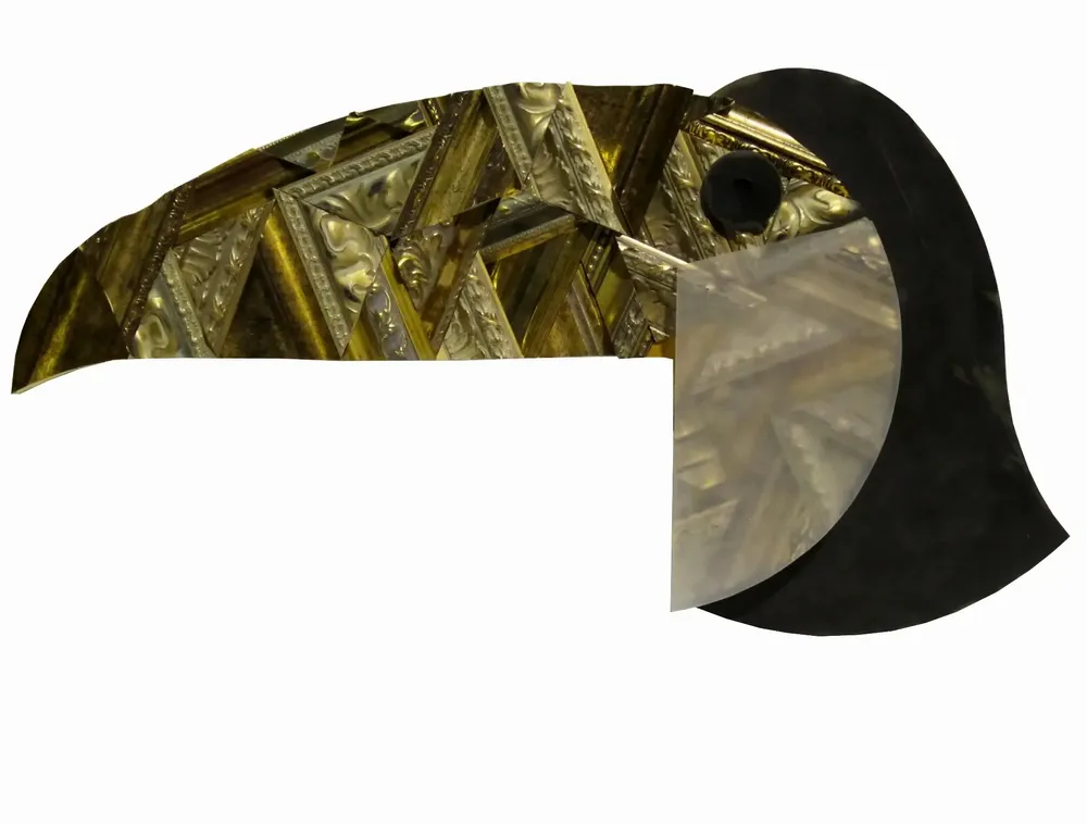 Artwork titled "Tucan" made with methacrylate, frames, high density plank in the year 2013 by Juan Diego Miguel