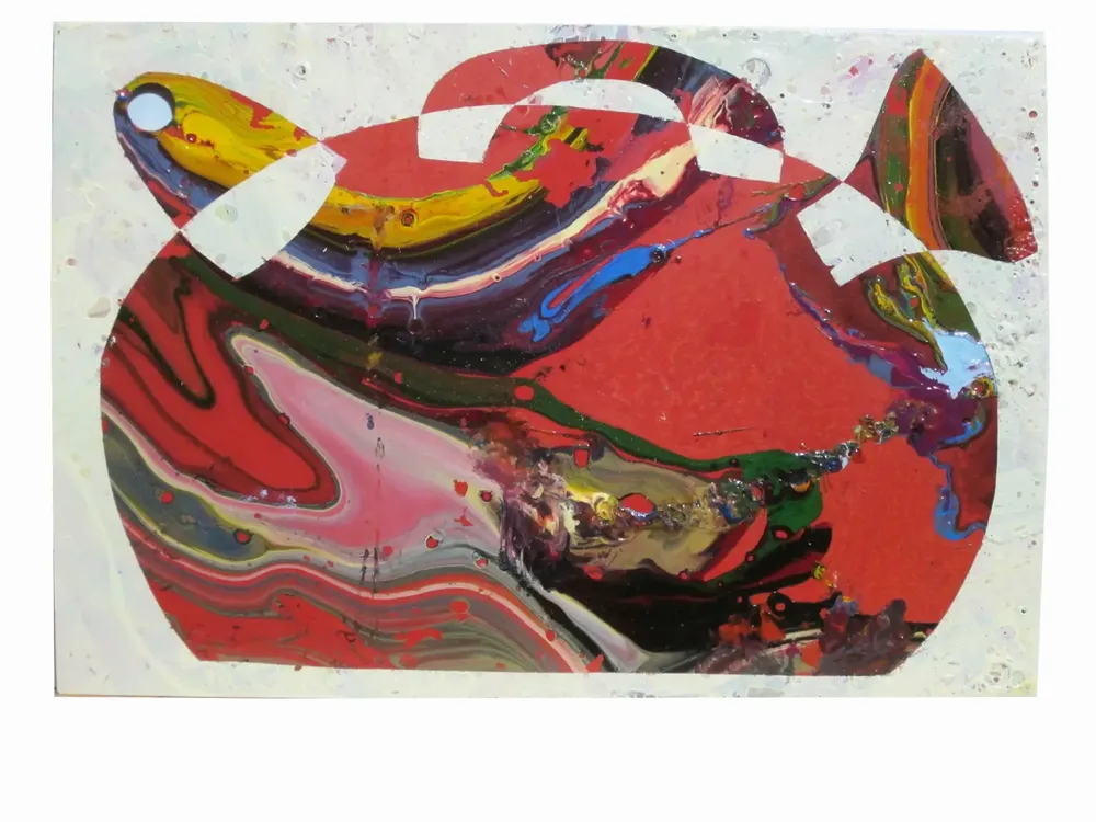 Artwork titled "ST" made with synthetic enamelled paint, laminate in the year 2013 by Juan Diego Miguel