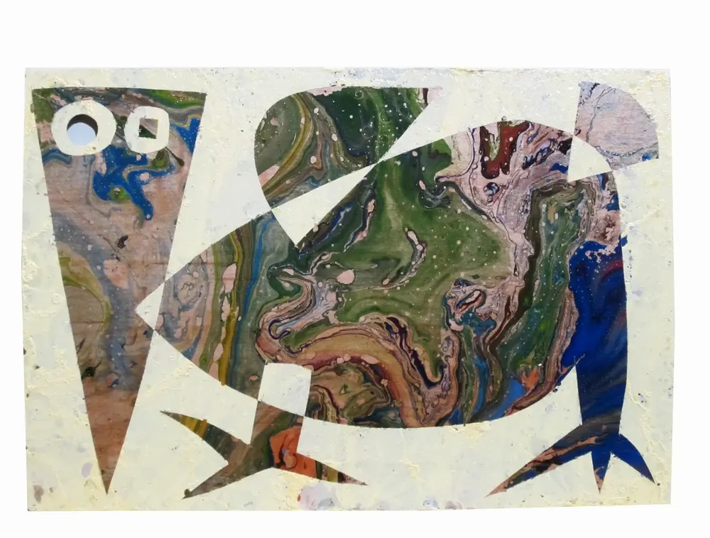 Artwork titled "ST" made with synthetic enamelled paint, laminate in the year 2013 by Juan Diego Miguel