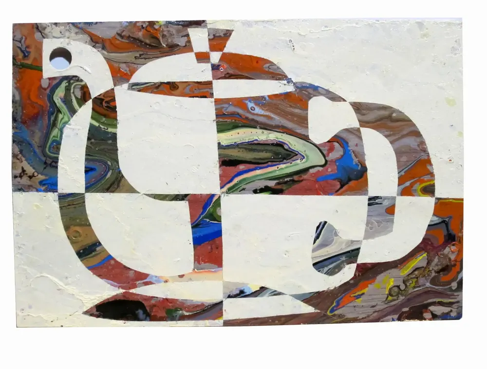 Artwork titled "ST" made with synthetic enamelled paint, laminate in the year 2013 by Juan Diego Miguel