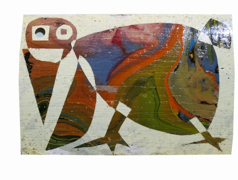 Artwork titled "ST" made with synthetic enamelled paint, laminate in the year 2013 by Juan Diego Miguel