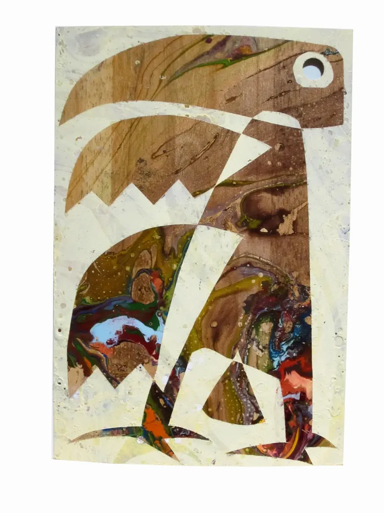 Artwork titled "ST" made with synthetic enamelled paint, laminate in the year 2013 by Juan Diego Miguel