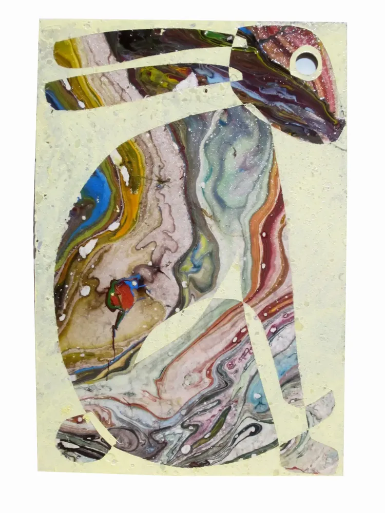 Artwork titled "ST" made with synthetic enamelled paint, laminate in the year 2013 by Juan Diego Miguel