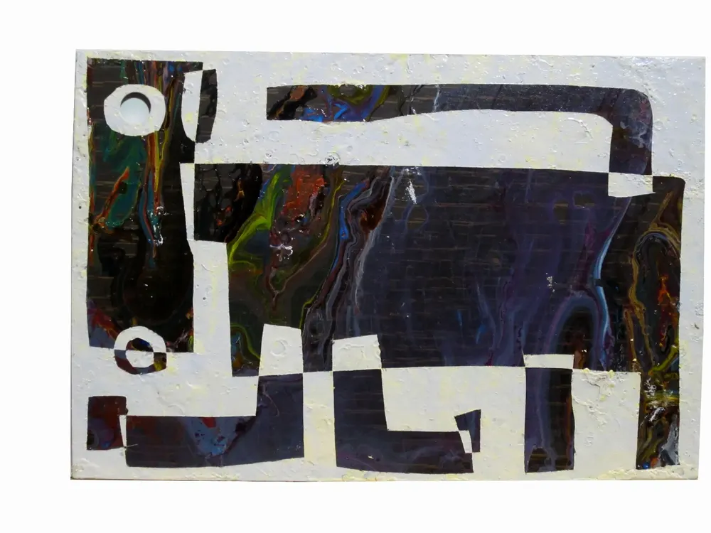 Artwork titled "ST" made with synthetic enamelled paint, laminate in the year 2013 by Juan Diego Miguel