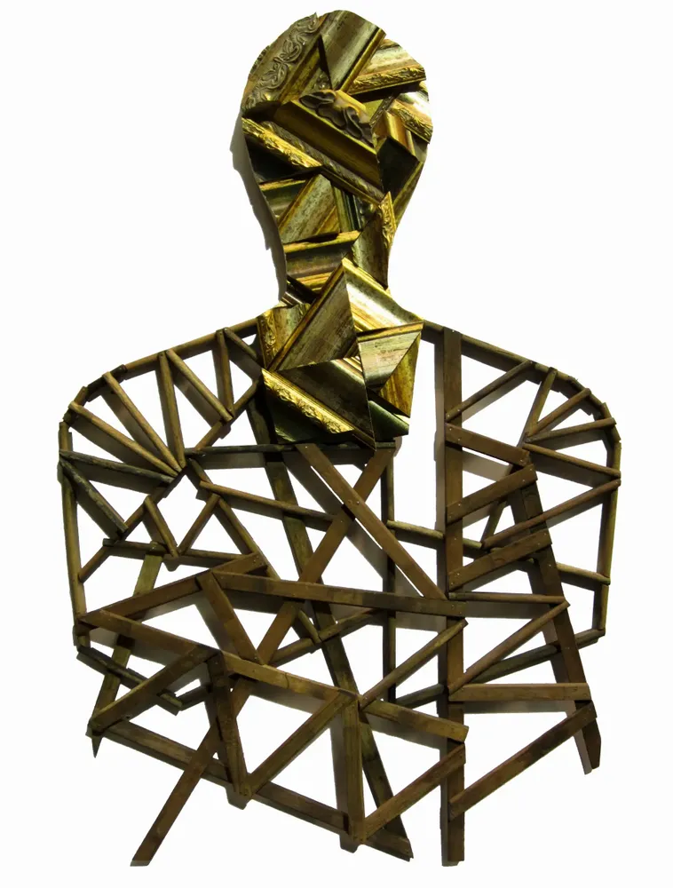 Artwork titled "En construccion" made with wood, frames in the year 2014 by Juan Diego Miguel