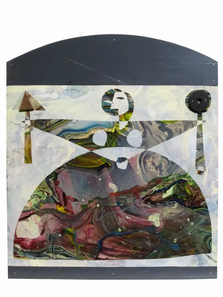 Artwork titled "Lancera" made with wood, rubber, plastic, synthetic enamelled paint, laminate in the year 2014 by Juan Diego Miguel