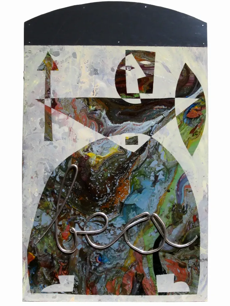 Artwork titled "Bea" made with aluminum, plastic, synthetic enamelled paint, laminate in the year 2014 by Juan Diego Miguel