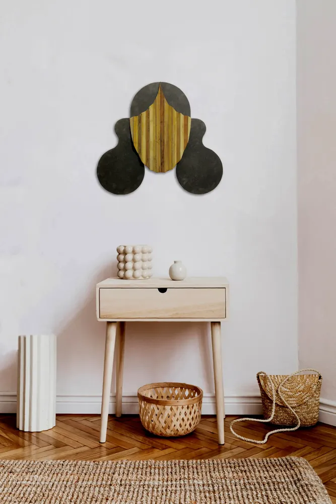 Artwork titled "Cabeza" made with wood, mdf in the year 2014 by Juan Diego Miguel
