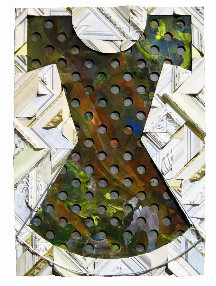 Artwork titled "Vestido" made with synthetic enamelled paint, mdf, laminate, aluminum, frames in the year 2016 by Juan Diego Miguel