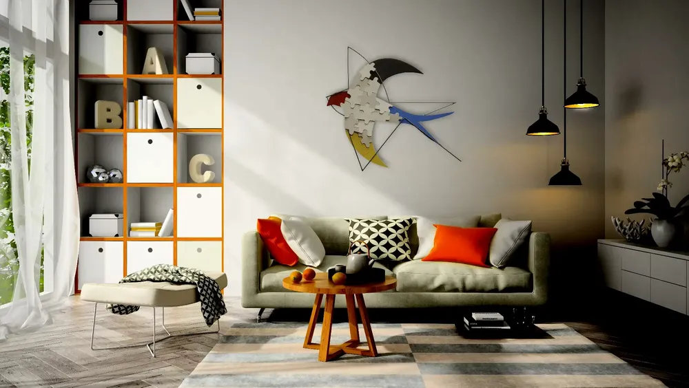 Artwork titled "Pajaro" made with plywood, laminate, stainless steel in the year 2020 by Juan Diego Miguel