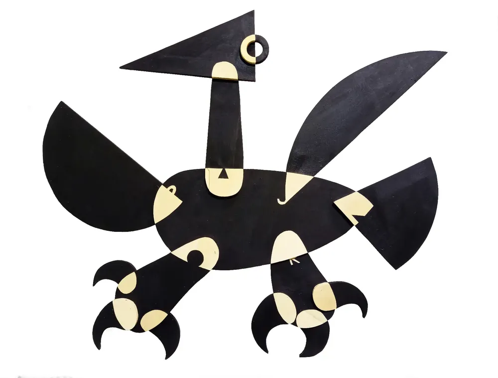 Artwork titled "Pajaro" made with synthetic enamelled paint, plywood in the year 2021 by Juan Diego Miguel
