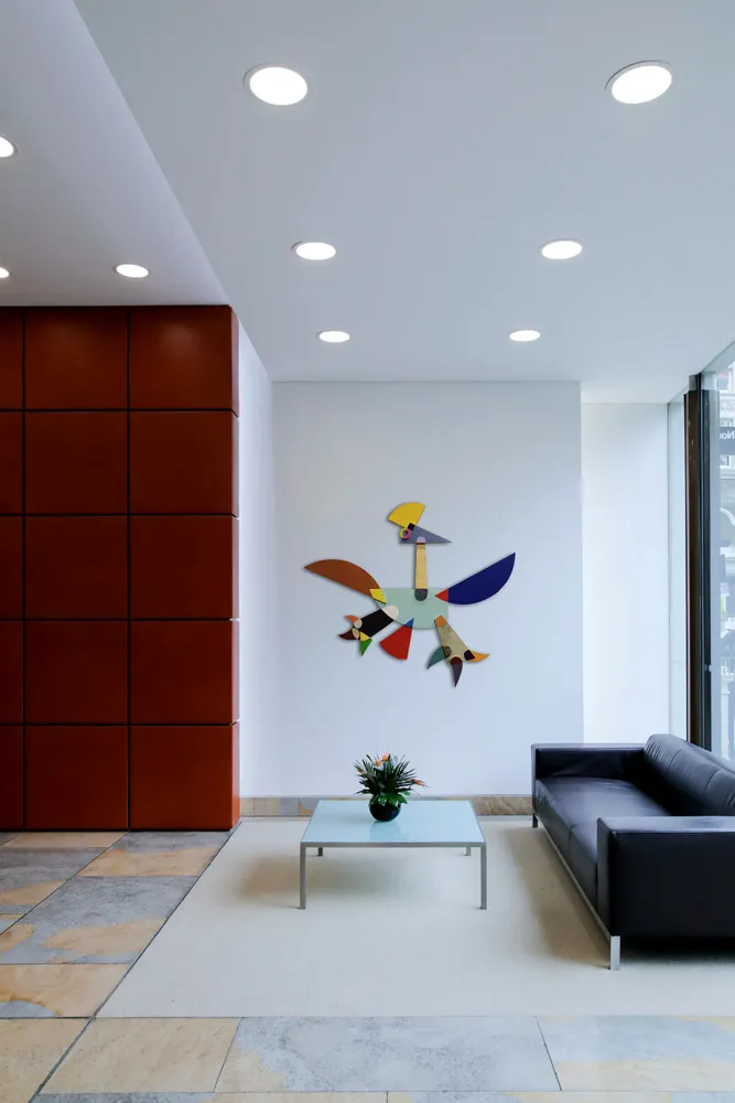 Artwork titled "Pajaro" made with laminate, plywood in the year 2021 by Juan Diego Miguel