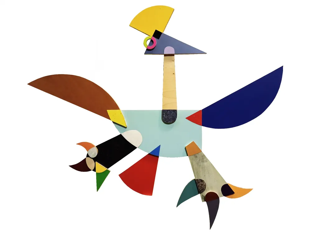 Artwork titled "Pajaro" made with laminate, plywood in the year 2021 by Juan Diego Miguel