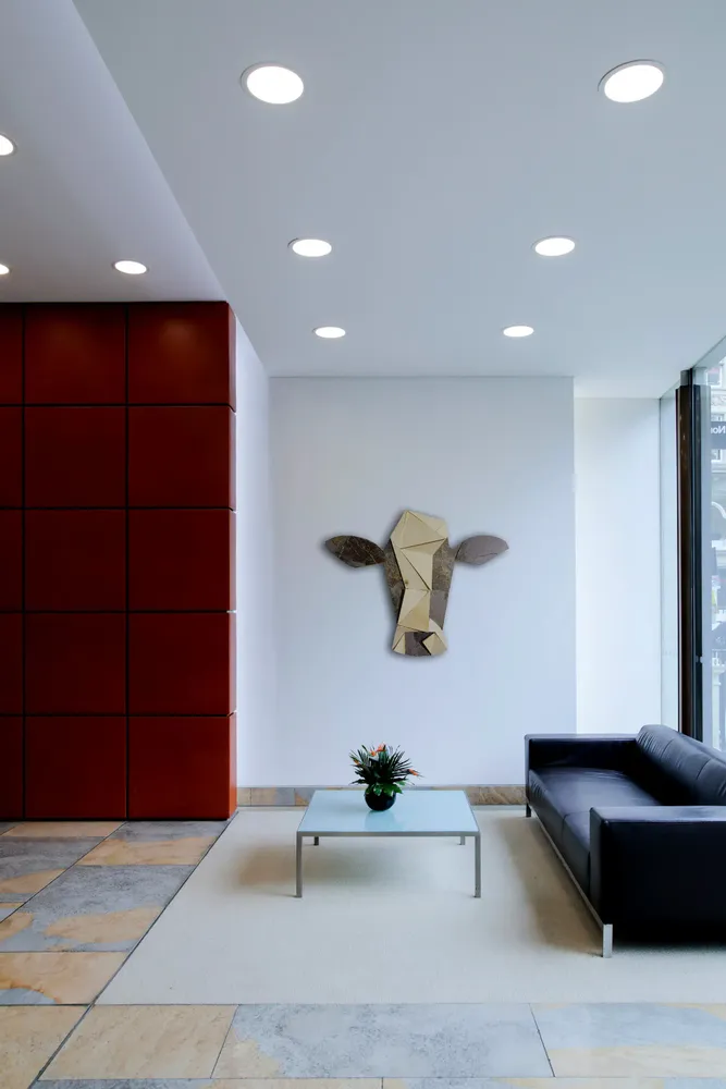 Artwork titled "Vaca" made with plywood, slate stone in the year 2021 by Juan Diego Miguel