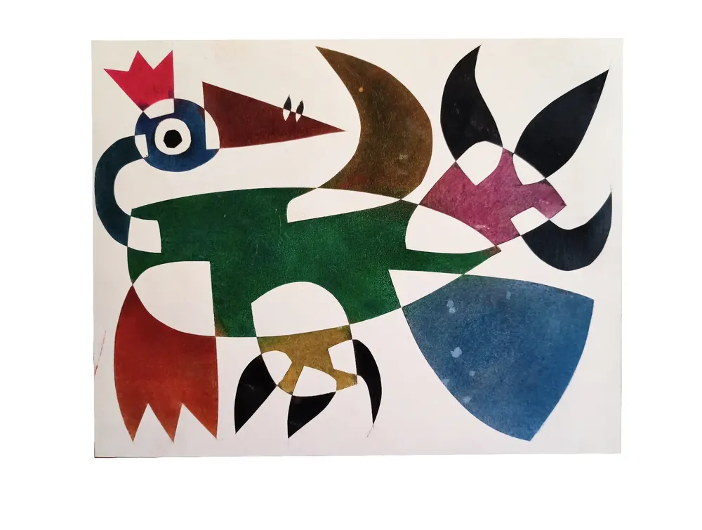 Artwork titled "Pajaro" made with pastel colors, paper in the year 2021 by Juan Diego Miguel