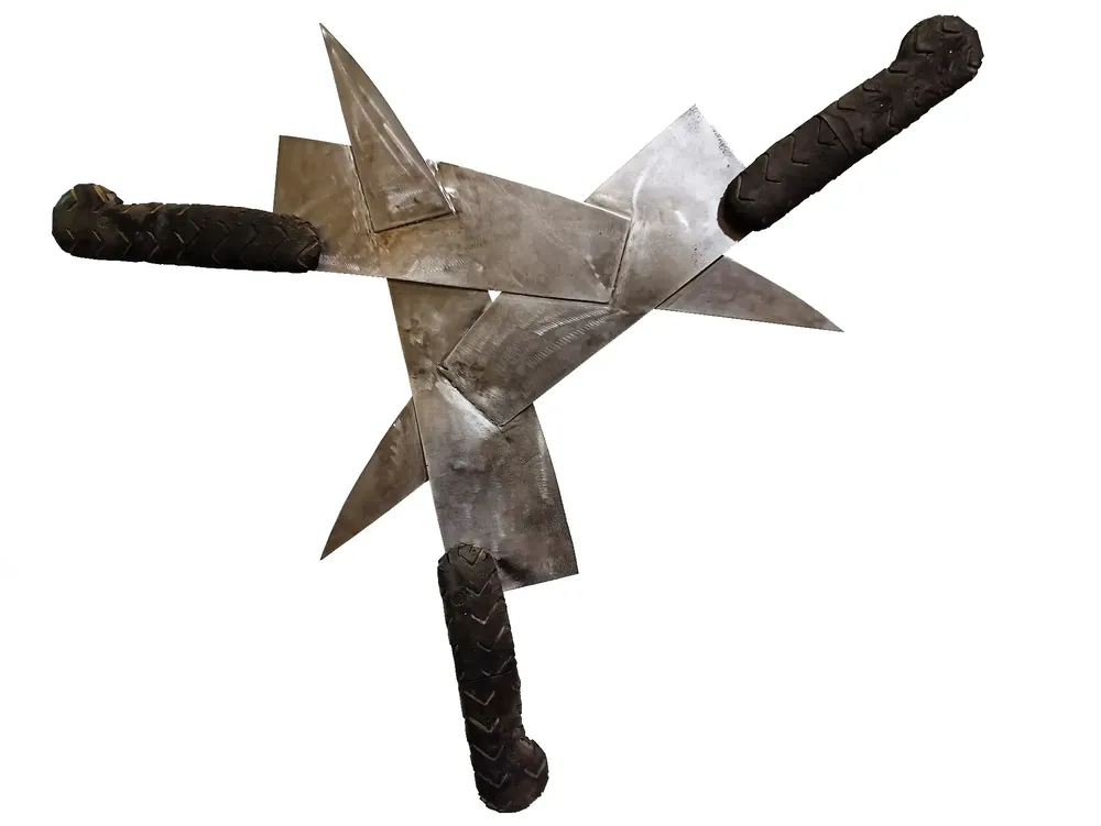 Artwork titled "Macla" made with rubber, stainless steel in the year 2022 by Juan Diego Miguel