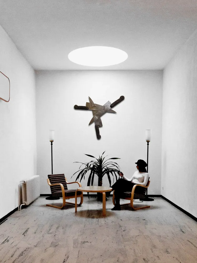 Artwork titled "Macla" made with rubber, stainless steel in the year 2022 by Juan Diego Miguel