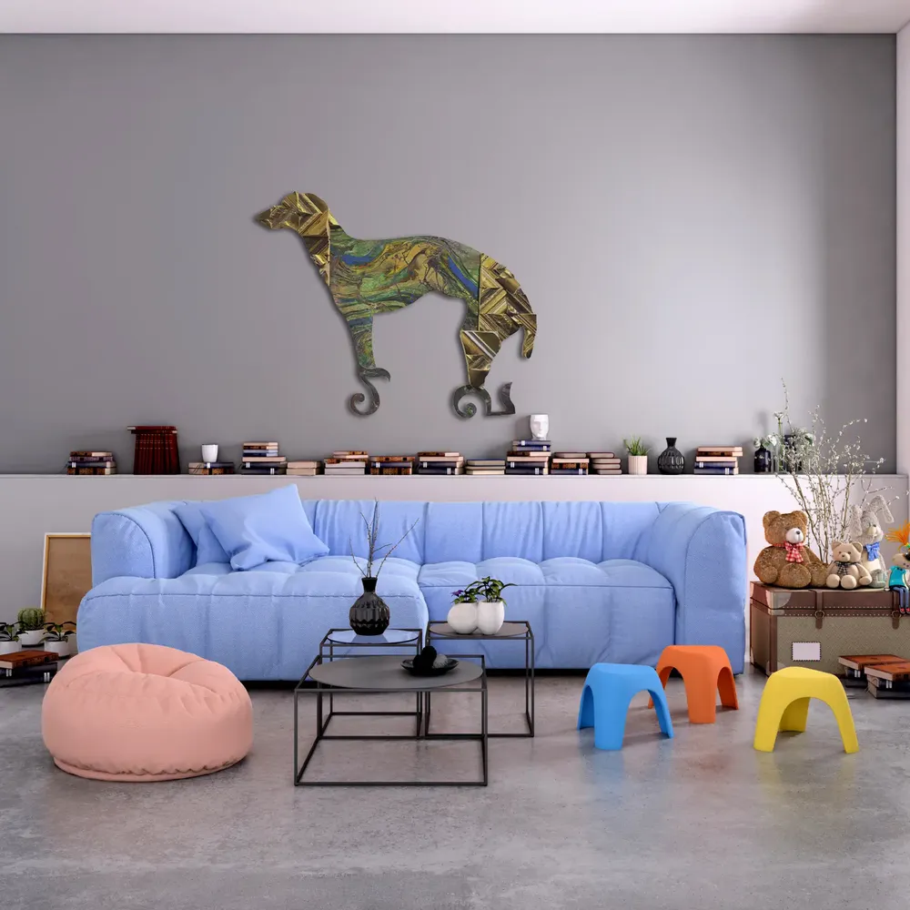 Artwork titled "Perro 25" made with synthetic enamelled paint, mdf, frames in the year 2022 by Juan Diego Miguel