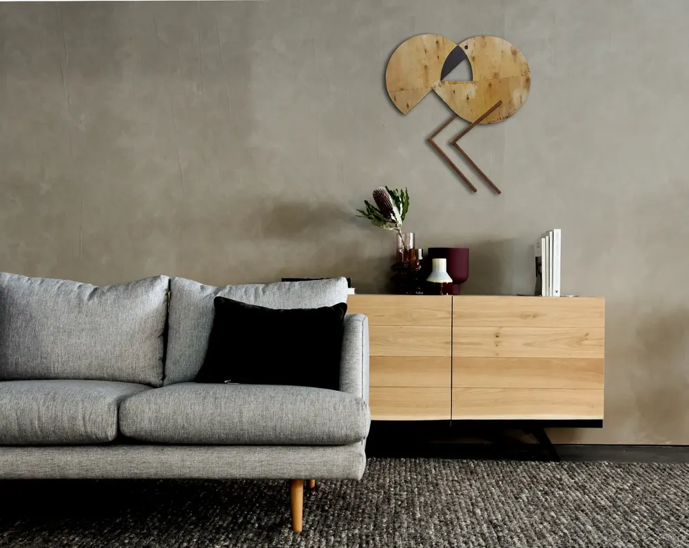 Artwork titled "Pajaro" made with plywood, slate stone, wood in the year 2022 by Juan Diego Miguel
