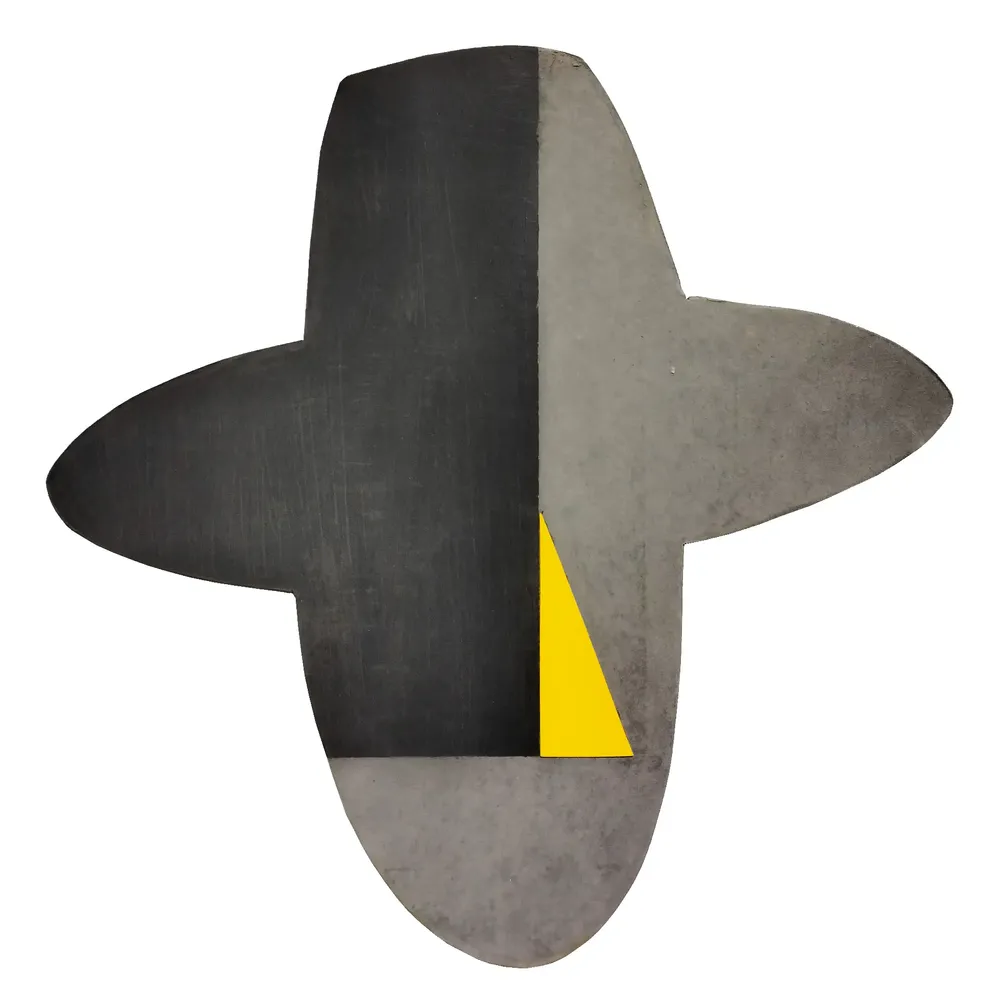 Artwork titled "Nariz A" made with synthetic enamelled paint, laminate, cardboard in the year 2023 by Juan Diego Miguel