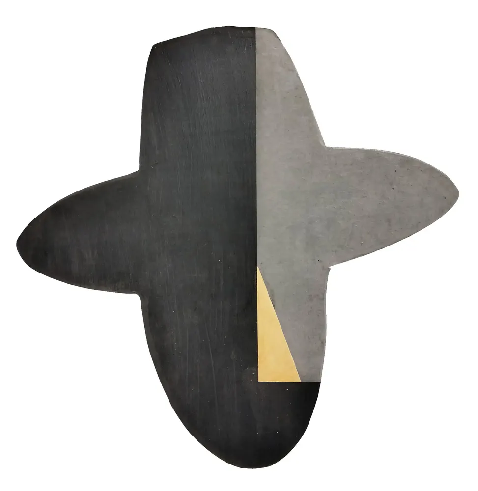 Artwork titled "Nariz M" made with synthetic enamelled paint, laminate, cardboard in the year 2023 by Juan Diego Miguel