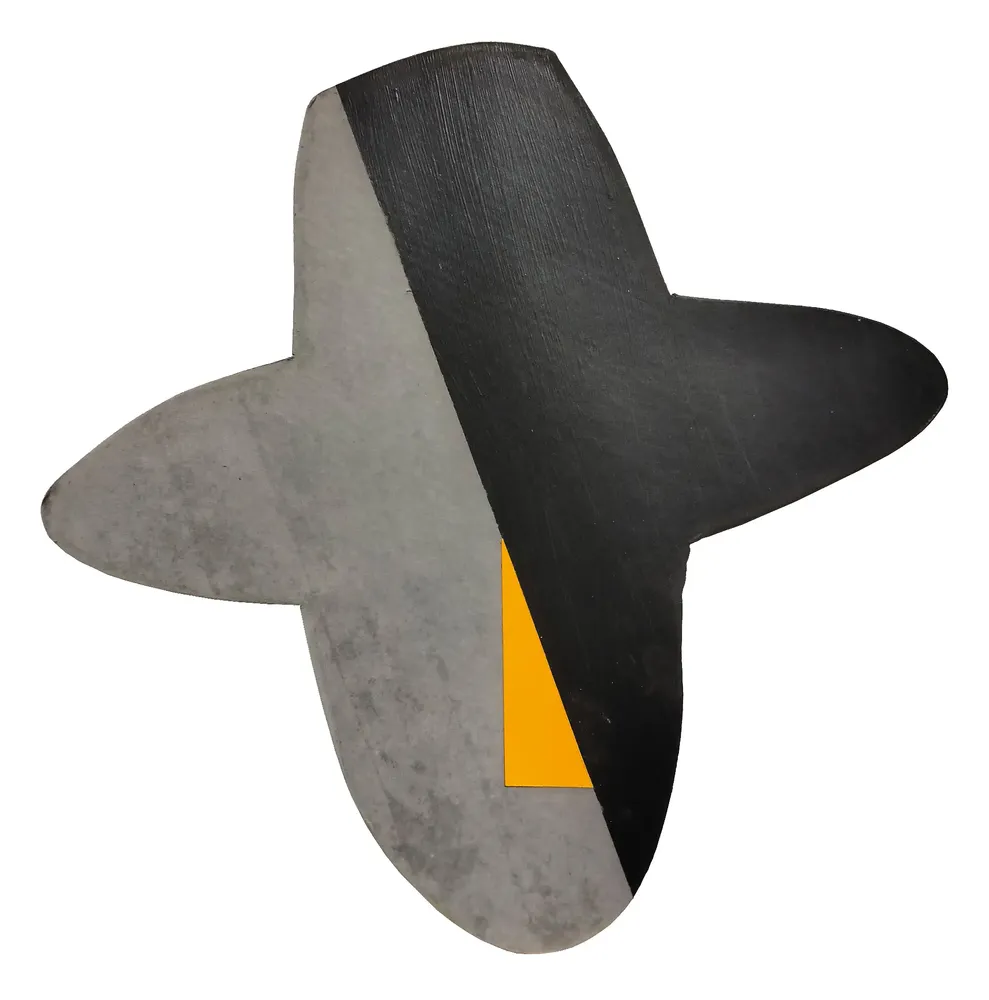 Artwork titled "Nariz N" made with synthetic enamelled paint, laminate, cardboard in the year 2023 by Juan Diego Miguel