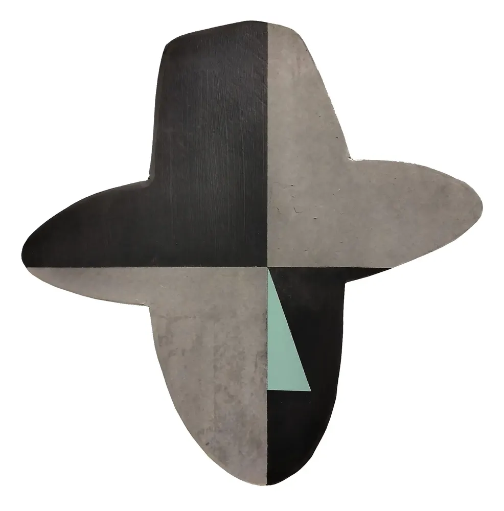 Artwork titled "Nariz V" made with synthetic enamelled paint, laminate, cardboard in the year 2023 by Juan Diego Miguel