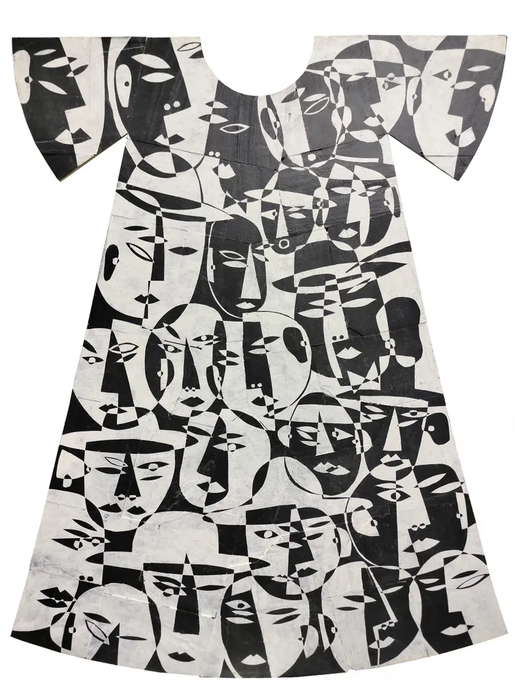 Artwork titled "Estampado" made with synthetic enamelled paint, slate stone in the year 2023 by Juan Diego Miguel