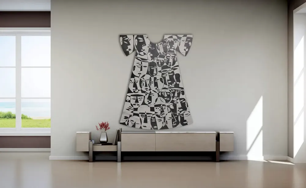 Artwork titled "Estampado" made with synthetic enamelled paint, slate stone in the year 2023 by Juan Diego Miguel